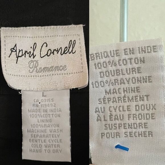 APRIL CORNELL Romance Embroidered Blazer Jacket Black Gold L - Picture 11 of 11